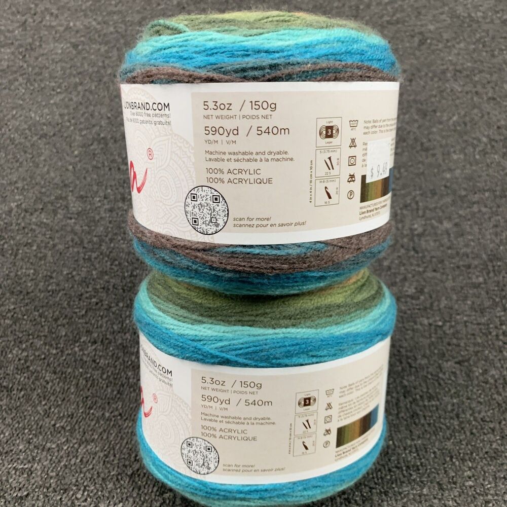 Lot Of 2 Lion Brand Mandala Yarn Dragon Light Yarn 5.3oz 590yds Cake - Picture 4 of 11